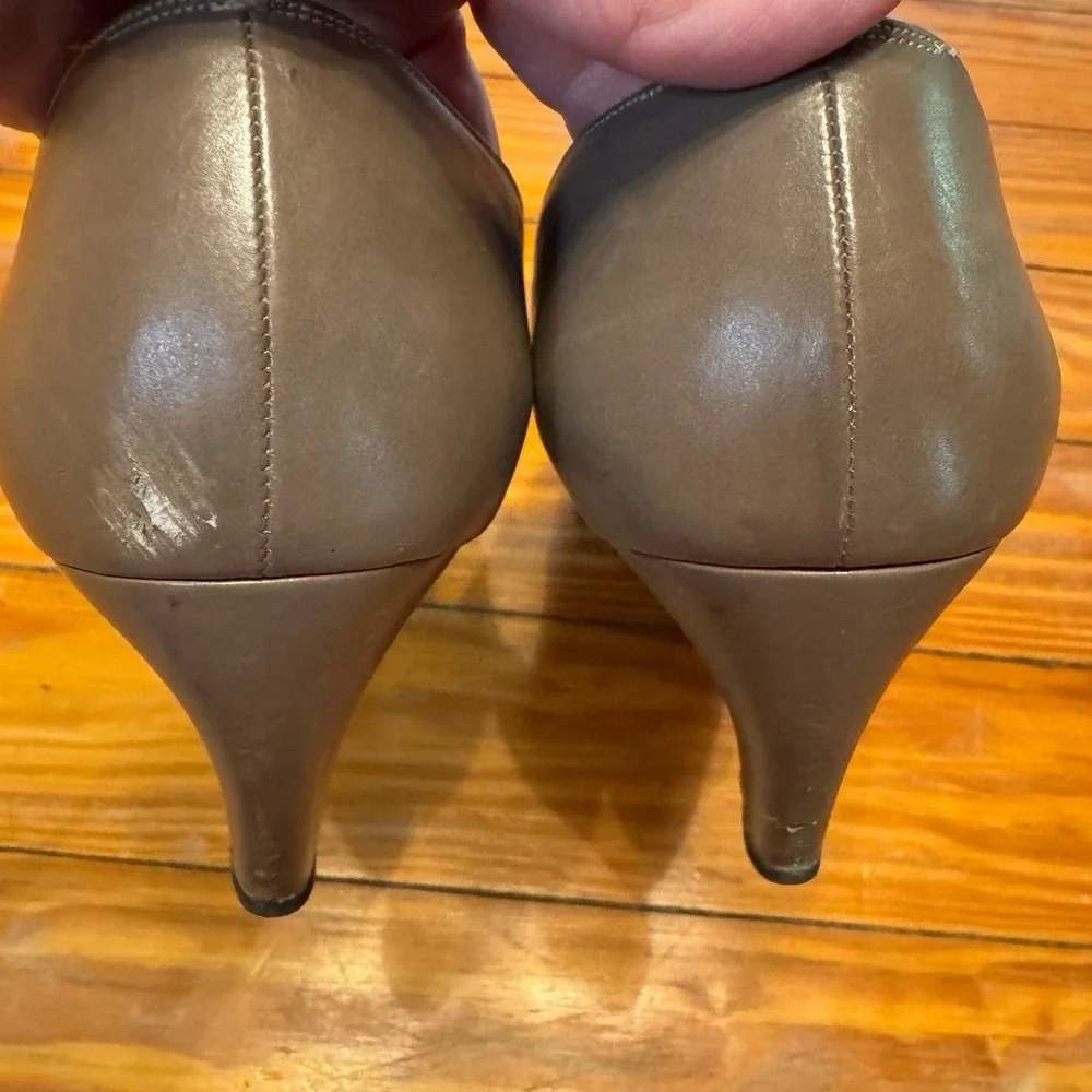 Salvatore Ferragamo Brass‎ Accent Heels Size 10